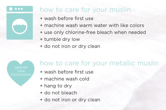 How to care for muslin - instructions - Aden and Anais
